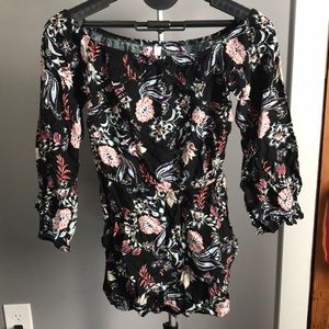 Off the shoulder romper, black. Medium w/pockets.